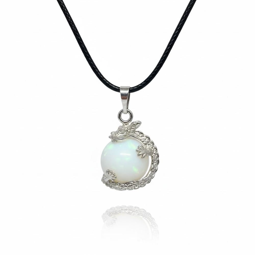Dragon Opalite‎ Pendant Necklace Gemstone Fashion Jewelry Gift for Women